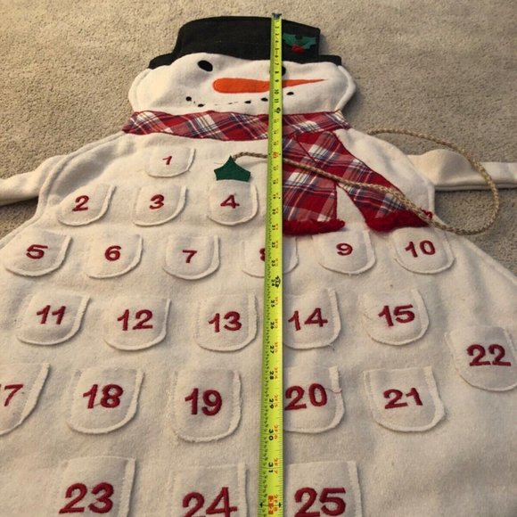 Vintage Advent Calendar Christmas‎ Countdown Snowman Wool Fabric Storehouse - Picture 5 of 13